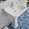 Carlton 1 Tap Hole Traditional Basin + Pedestal 600mm Basin