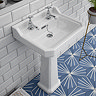 Carlton Traditional Basin + Pedestal (2 Tap Hole)