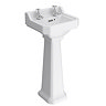 Carlton Traditional Basin + Pedestal (2 Tap Hole) 500mm Basin