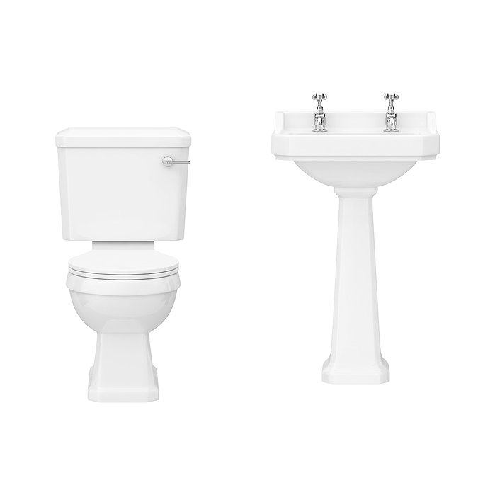 Nuie Carlton 4-Piece Traditional 2TH Bathroom Suite - 560mm Basin  Standard Large Image