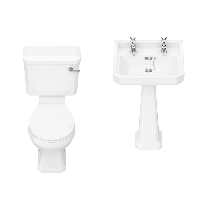 Nuie Carlton 4-Piece Traditional 2TH Bathroom Suite - 560mm Basin  In Bathroom Large Image