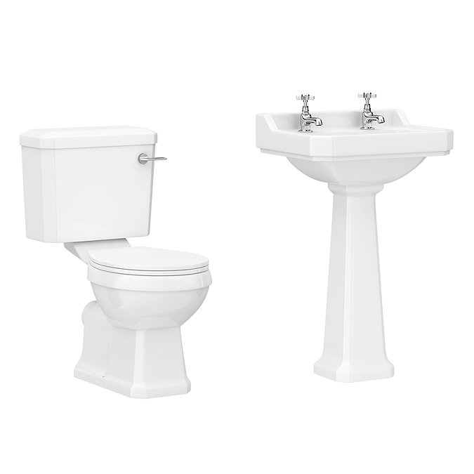Nuie Carlton 4-Piece Traditional 2TH Bathroom Suite - 560mm Basin  additional Large Image