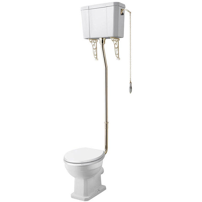 Carlton Gold High Level Traditional Toilet (WC, Cistern + Pan) Large Image