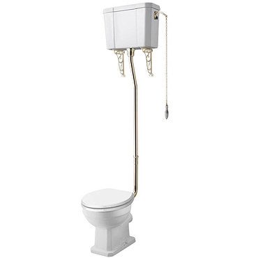 Carlton Gold High Level Traditional Toilet (WC, Cistern + Pan)  Profile Large Image