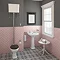 Carlton High Level Bathroom Suite - High Level Toilet Inc. 2TH Basin + Pedestal  In Bathroom Large I