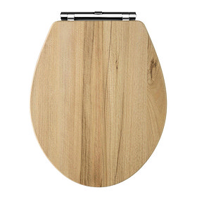 Carlton Natural Walnut Wooden Soft Close Toilet Seat Large Image