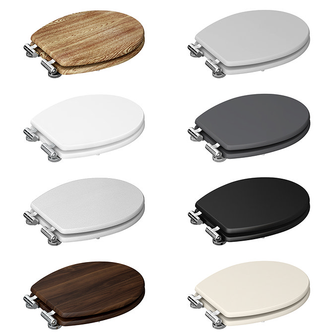 Carlton Soft Close Toilet Seat with Chrome Hinges - Various Colour Options  Feature Large Image