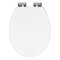 Carlton Gloss White Soft Close Toilet Seat with Chrome Hinges Large Image