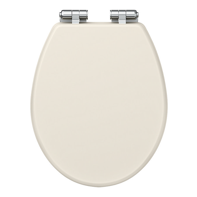 Carlton Oyster Soft Close Toilet Seat with Chrome Hinges Large Image