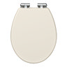 Carlton Oyster Soft Close Toilet Seat with Chrome Hinges Large Image