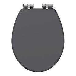 Carlton Graphite Soft Close Toilet Seat with Chrome Hinges Large Image