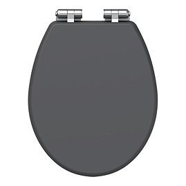 Carlton Graphite Soft Close Toilet Seat with Chrome Hinges Large Image