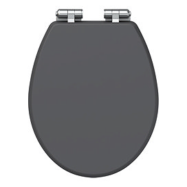 Carlton Graphite Soft Close Toilet Seat with Chrome Hinges Large Image