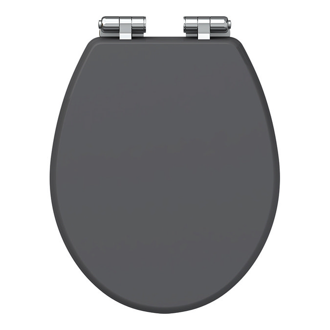 Carlton Graphite Soft Close Toilet Seat with Chrome Hinges Large Image