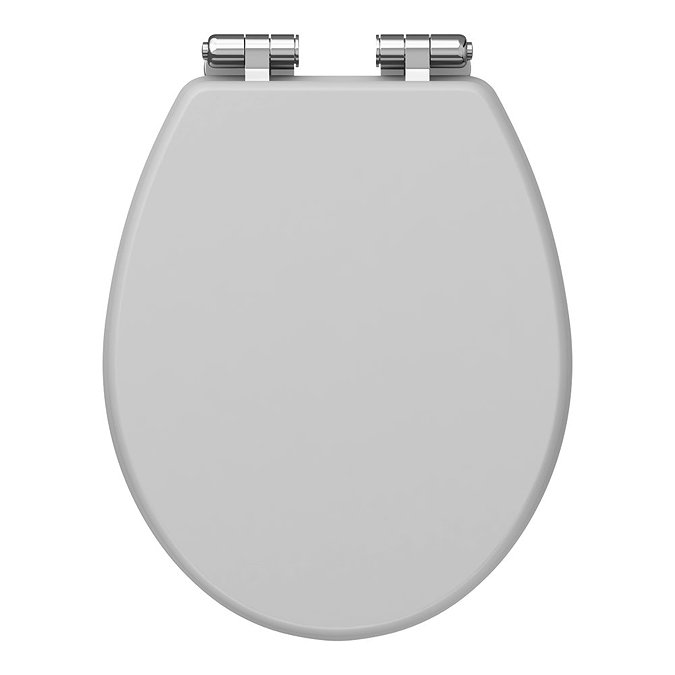 Carlton Dove Grey Soft Close Toilet Seat with Chrome Hinges Large Image
