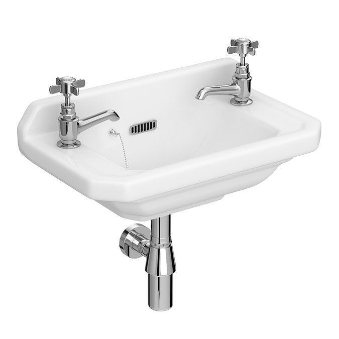 Carlton 515mm Traditional Cloakroom Basin (2 Tap Hole - Depth 300mm)