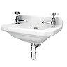 Carlton Traditional Cloakroom Suite - Close Couple Toilet & Wall Hung Basin  In Bathroom Large Image