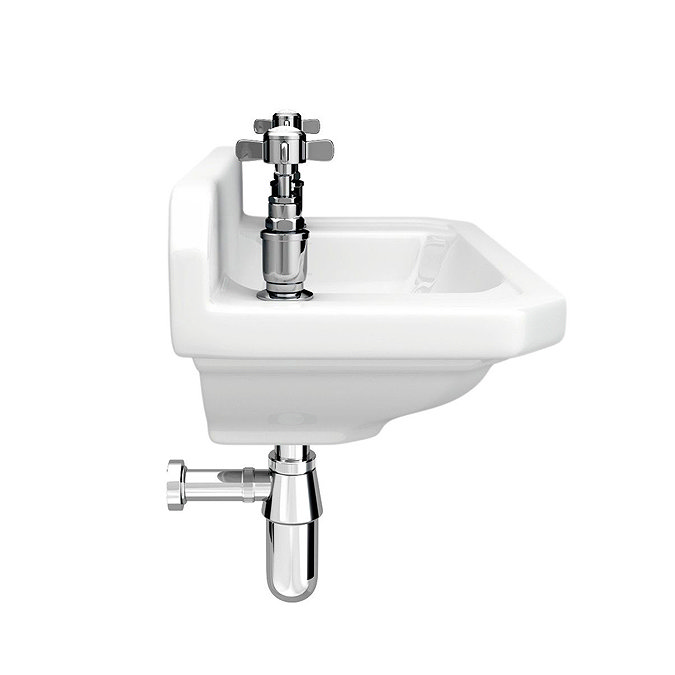 Carlton Traditional Cloakroom Suite - Close Couple Toilet & Wall Hung Basin  Newest Large Image