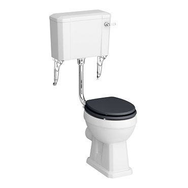 Carlton Traditional Low Level Toilet with Ornate Cistern Brackets and Soft Close Seat