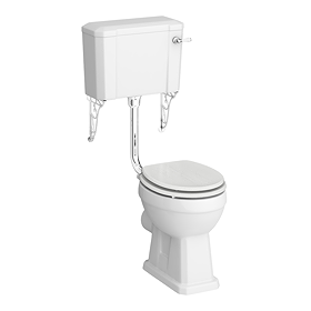 Carlton Traditional Low Level Toilet with Ornate Cistern Brackets and Soft Close Seat