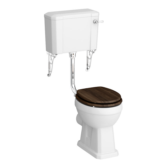 Carlton Traditional Low Level Toilet with Ornate Cistern Brackets and Soft Close Seat