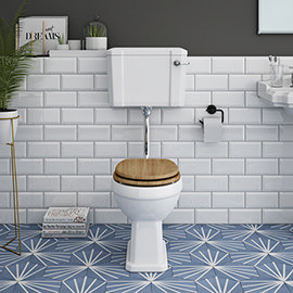 Carlton Traditional Low Level Toilet with Soft Close Seat - Various Colour Options Medium Image