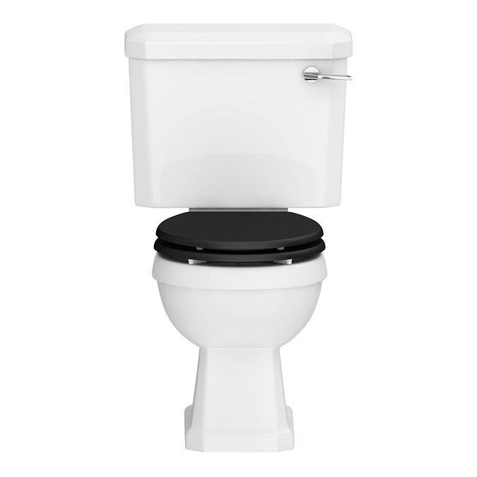 Carlton Traditional Toilet with Soft Close Seat - Satin Black  Large Image