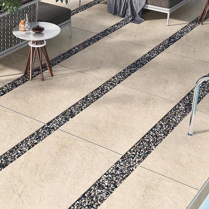 Carmona Beige Outdoor Stone Effect Floor Tile - 600 x 900mm  Standard Large Image