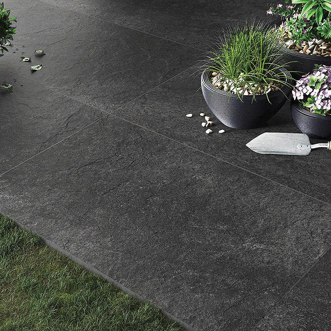 Carmona Black Outdoor Stone Effect Floor Tile - 600 x 900mm  Profile Large Image