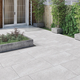 Carmona Grey Outdoor Stone Effect Floor Tile - 600 x 900mm Large Image