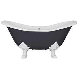 JIG Banburgh Small 2TH Cast Iron Roll Top Bath (1560x765mm) with Feet Large Image