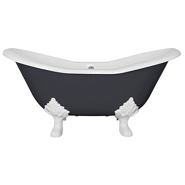 JIG Banburgh Small 2TH Cast Iron Roll Top Bath (1560x765mm) with Feet  Feature Large Image