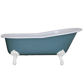 Hurlingham Beaulieu 0TH Cast Iron Roll Top Bath (1720x740mm) with White Feet Large Image