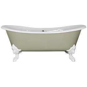 Hurlingham Belvoir 0TH Cast Iron Roll Top Bath (1840x780mm) with White Feet Large Image