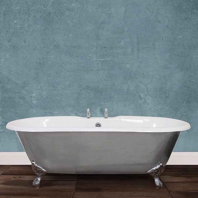 JIG Bisley Fully Polished Cast Iron Roll Top Bath (1690x750mm) with Feet  Standard Large Image
