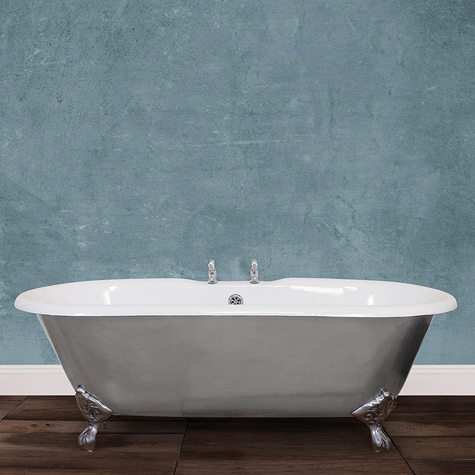 JIG Bisley Fully Polished Cast Iron Roll Top Bath (1690x750mm) with Feet Standard Large Image