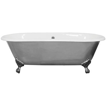 JIG Bisley Fully Polished Cast Iron Roll Top Bath (1690x750mm) with Feet  Profile Large Image