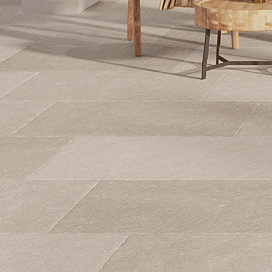 Carson Light Beige Tumbled Edge Limestone Effect Wall and Floor Tiles - 600 x 900mm