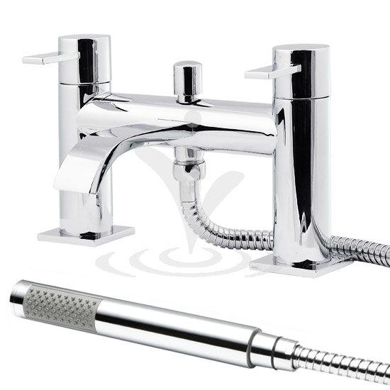 Cartel Bath Shower Mixer with Shower Kit - Chrome Large Image