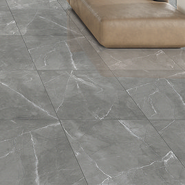 Caruso Dark Grey Marble Effect Wall & Floor Tiles - 600 x 600mm