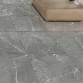 Caruso Dark Grey Marble Effect Wall & Floor Tiles - 600 x 600mm