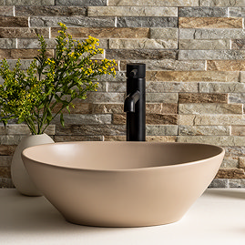 Casca Matt Latte Oval Counter Top Basin 0TH - 410 x 330mm