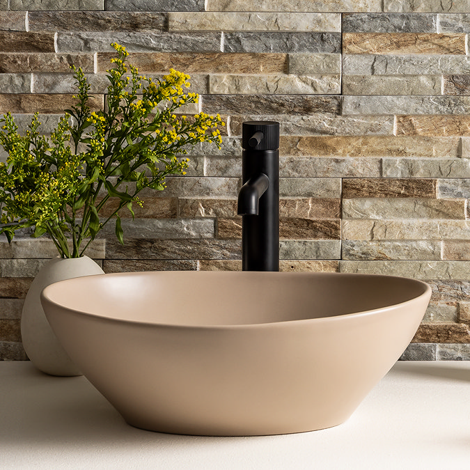 Casca Matt Latte Oval Counter Top Basin 0TH - 410 x 330mm