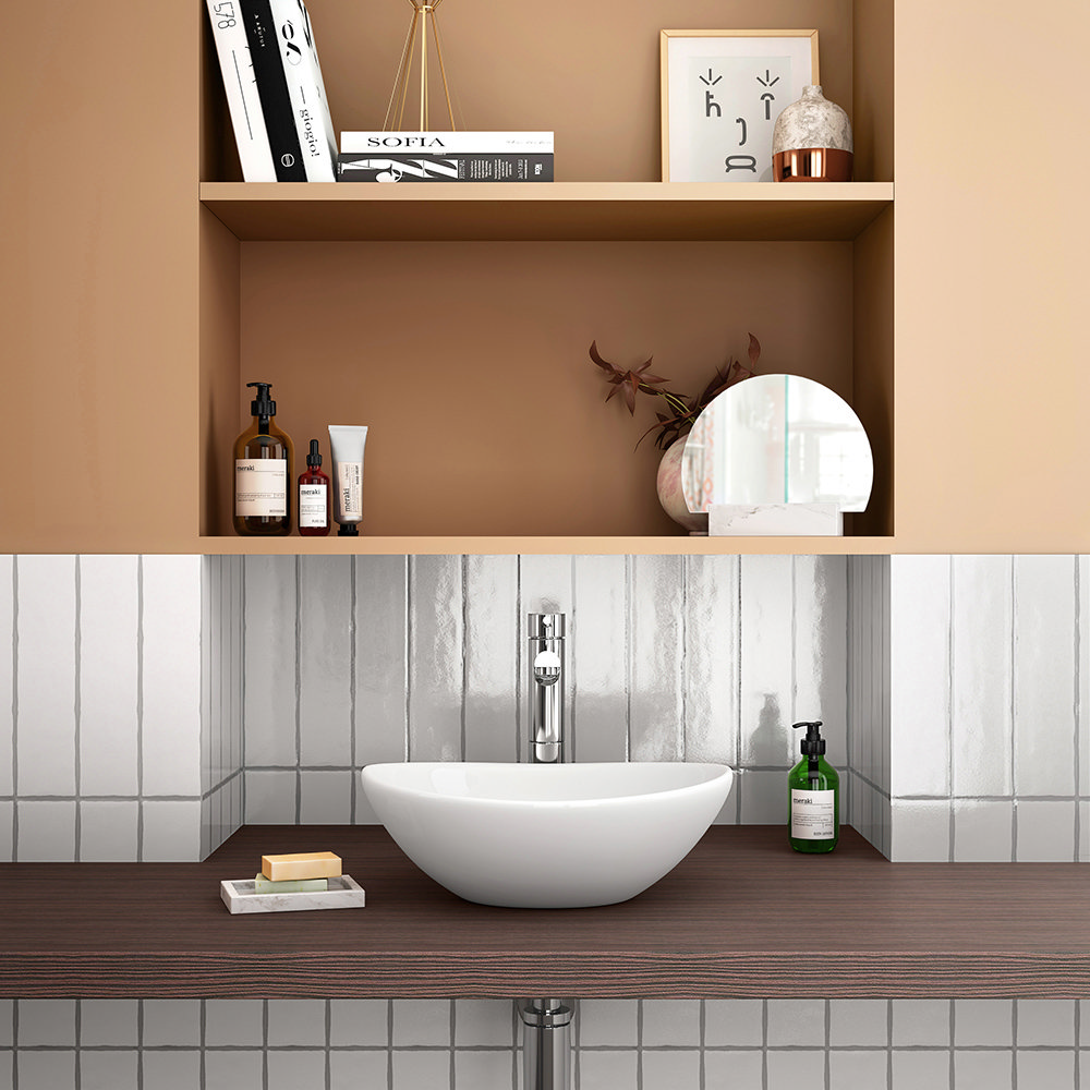 Casca Oval Counter Top Basin 0TH - 410 x 330mm  In Bathroom Large Image