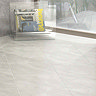Casca White Matt Porcelain Floor Tiles - 60 x 60cm Large Image