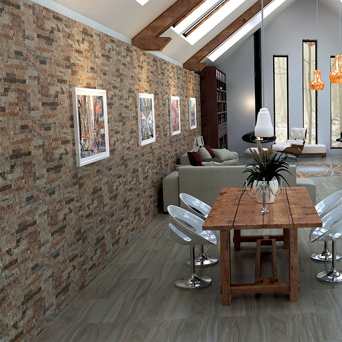Cascade Cream Split Face Stone Wall Tiles - 250 x 445mm  Profile Large Image