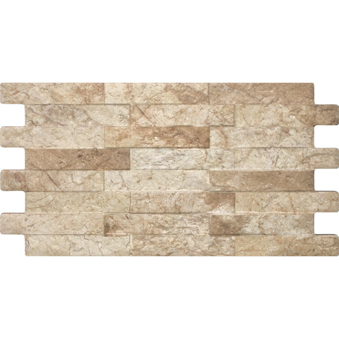 Cascade Cream Split Face Stone Wall Tiles - 250 x 445mm Large Image