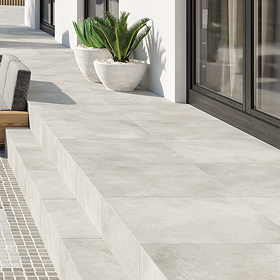 Caserta Outdoor Silver Stone Effect Floor Tiles - 600 x 600mm