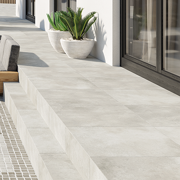 Caserta Outdoor Silver Stone Effect Floor Tiles - 600 x 600mm