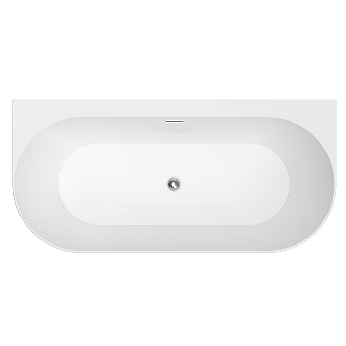 Caserta Thin Edge Back To Wall Bath with Chrome Waste – 1650 x 780mm